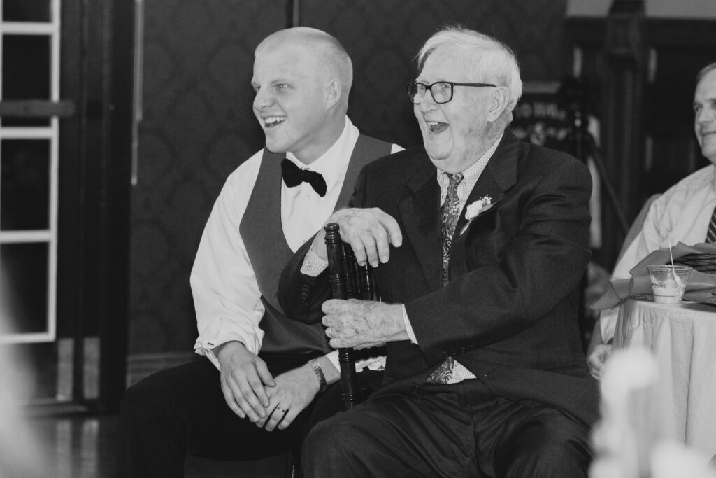 Grandson and Grandfather at wedding